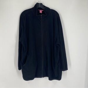 Woman Within Black Sherpa Zip Up Jacket 1X